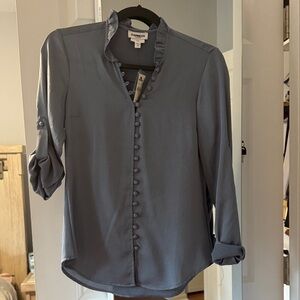 Express Women's Slate Button-Front Blouse